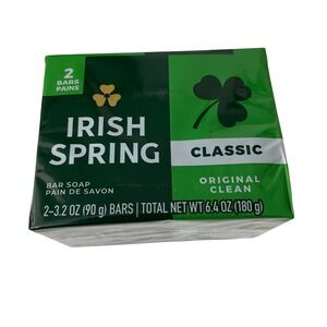 Irish Spring Original Clean 2- 3.2 Oz Bars NEW in Package